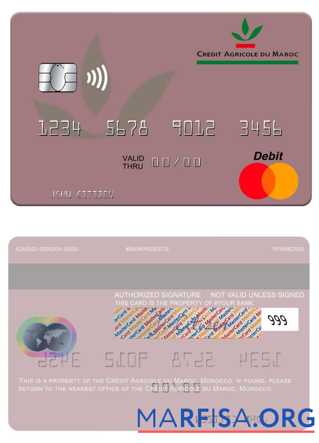 Downloadable Morocco Crédit Agricole du Maroc mastercard sample